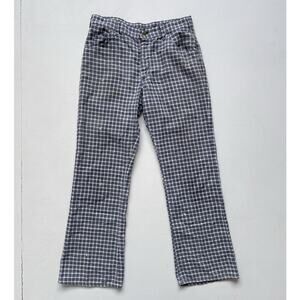 Vtg 70’s LEE Plaid High Rise Flared Pants / Sz S/M / Womens Retro Distressed